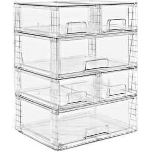 image:imageSorbus Stackable Clear Storage Drawers 6 Pack 2 Wide  4 Small PullOut Organizer Bins  Plastic Drawer Organizers for Bathroom Vanity Makeup Under Sink amp Countertop Organization2 Wide  4 Small