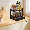 image:imageSorbus Bamboo Bathroom Counter Organizer  2Tier Shelf with Hidden Drawer for Vanity Matcha Station Bathroom Sink Organizer Countertop Kitchen amp Office Storage 17Lx65Wx126H BrownBlack