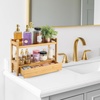 image:imageSorbus Bamboo Bathroom Counter Organizer  2Tier Shelf with Hidden Drawer for Vanity Matcha Station Bathroom Sink Organizer Countertop Kitchen amp Office Storage 17Lx65Wx126H BrownNatural Bamboo