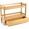 image:imageSorbus Bamboo Bathroom Counter Organizer  2Tier Shelf with Hidden Drawer for Vanity Matcha Station Bathroom Sink Organizer Countertop Kitchen amp Office Storage 17Lx65Wx126H BrownNatural Bamboo