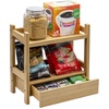 image:imageSorbus Bamboo Bathroom Counter Organizer  2Tier Shelf with Hidden Drawer for Vanity Matcha Station Bathroom Sink Organizer Countertop Kitchen amp Office Storage 17Lx65Wx126H BrownNatural Bamboo