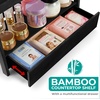 image:imageSorbus Bamboo Bathroom Counter Organizer  2Tier Shelf with Hidden Drawer for Vanity Matcha Station Bathroom Sink Organizer Countertop Kitchen amp Office Storage 17Lx65Wx126H BrownBlack