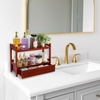 image:imageSorbus Bamboo Bathroom Counter Organizer  2Tier Shelf with Hidden Drawer for Vanity Matcha Station Bathroom Sink Organizer Countertop Kitchen amp Office Storage 17Lx65Wx126H BrownEspresso