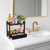 image:imageSorbus Bamboo Bathroom Counter Organizer  2Tier Shelf with Hidden Drawer for Vanity Matcha Station Bathroom Sink Organizer Countertop Kitchen amp Office Storage 17Lx65Wx126H BrownBlack
