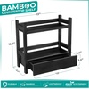 image:imageSorbus Bamboo Bathroom Counter Organizer  2Tier Shelf with Hidden Drawer for Vanity Matcha Station Bathroom Sink Organizer Countertop Kitchen amp Office Storage 17Lx65Wx126H BrownBlack