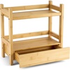 image:imageSorbus Bamboo Bathroom Counter Organizer  2Tier Shelf with Hidden Drawer for Vanity Matcha Station Bathroom Sink Organizer Countertop Kitchen amp Office Storage 17Lx65Wx126H BrownNatural Bamboo