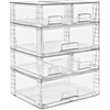 image:imageSorbus Stackable Clear Storage Drawers 5 Pack 1 Wide  2 Medium  2 Small PullOut Organizer Bins  Plastic Drawer Organizers for Bathroom Vanity Makeup Under Sink amp Countertop Organization2 Wide  4 Small
