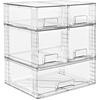 image:imageSorbus Stackable Clear Storage Drawers 5 Pack 1 Wide  2 Medium  2 Small PullOut Organizer Bins  Plastic Drawer Organizers for Bathroom Vanity Makeup Under Sink amp Countertop Organization1 Wide  2 Medium  2 Small