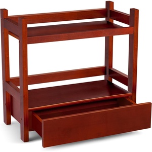 image:imageSorbus Bamboo Bathroom Counter Organizer  2Tier Shelf with Hidden Drawer for Vanity Matcha Station Bathroom Sink Organizer Countertop Kitchen amp Office Storage 17Lx65Wx126H BrownEspresso