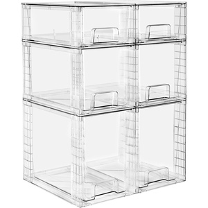 image:imageSorbus Stackable Clear Storage Drawers 5 Pack 1 Wide  2 Medium  2 Small PullOut Organizer Bins  Plastic Drawer Organizers for Bathroom Vanity Makeup Under Sink amp Countertop Organization2 Large  2 Medium  2 Small