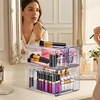 image:imageSorbus 1 Large amp 2 Small Clear Stackable Storage Drawers Plastic Organizer Bins with Handles PullOut Stackable Drawers for Bathroom Closet Medicine Cabinet Pantry Storage Baby Bottle Organizer1 Large  2 Small