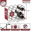image:imageSorbus 14 Bottle Wine Rack  Stackable Metal Wine Storage Organizer with Honeycomb Design  Cabinet Pantry or Bar Wine Bottle Holder  Modern Black Wine Racks Countertop  No Assembly Required