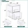 image:imageSorbus Small Clear Stackable Storage Drawers 2Pack Plastic Organizer Bins with Handles PullOut Drawers for Bathroom Closet Medicine Cabinet Pantry Storage Baby Bottle Organizer2 Pack