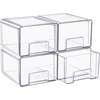 image:imageSorbus Small Clear Stackable Storage Drawers 2Pack Plastic Organizer Bins with Handles PullOut Drawers for Bathroom Closet Medicine Cabinet Pantry Storage Baby Bottle Organizer4 Pack