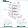 image:imageSorbus Small Clear Stackable Storage Drawers 2Pack Plastic Organizer Bins with Handles PullOut Drawers for Bathroom Closet Medicine Cabinet Pantry Storage Baby Bottle Organizer4 Pack