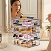 image:imageSorbus Small Clear Stackable Storage Drawers 2Pack Plastic Organizer Bins with Handles PullOut Drawers for Bathroom Closet Medicine Cabinet Pantry Storage Baby Bottle Organizer4 Pack