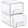 image:imageSorbus Small Clear Stackable Storage Drawers 2Pack Plastic Organizer Bins with Handles PullOut Drawers for Bathroom Closet Medicine Cabinet Pantry Storage Baby Bottle Organizer2 Pack
