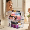 image:imageSorbus Small Clear Stackable Storage Drawers 2Pack Plastic Organizer Bins with Handles PullOut Drawers for Bathroom Closet Medicine Cabinet Pantry Storage Baby Bottle Organizer2 Pack