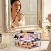 image:imageSorbus Small Clear Stackable Storage Drawers 2Pack Plastic Organizer Bins with Handles PullOut Drawers for Bathroom Closet Medicine Cabinet Pantry Storage Baby Bottle Organizer2 Pack