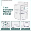 image:imageSorbus Small Clear Stackable Storage Drawers 2Pack Plastic Organizer Bins with Handles PullOut Drawers for Bathroom Closet Medicine Cabinet Pantry Storage Baby Bottle Organizer2 Pack