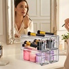 image:imageSorbus Small Clear Stackable Storage Drawers 2Pack Plastic Organizer Bins with Handles PullOut Drawers for Bathroom Closet Medicine Cabinet Pantry Storage Baby Bottle Organizer4 Pack
