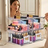 image:imageSorbus Small Clear Stackable Storage Drawers 2Pack Plastic Organizer Bins with Handles PullOut Drawers for Bathroom Closet Medicine Cabinet Pantry Storage Baby Bottle Organizer4 Pack