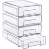 image:imageSorbus Small Clear Stackable Storage Drawers 2Pack Plastic Organizer Bins with Handles PullOut Drawers for Bathroom Closet Medicine Cabinet Pantry Storage Baby Bottle Organizer4 Pack
