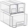 image:imageSorbus 1 Large amp 2 Small Clear Stackable Storage Drawers Plastic Organizer Bins with Handles PullOut Stackable Drawers for Bathroom Closet Medicine Cabinet Pantry Storage Baby Bottle Organizer1 Large  2 Small