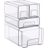 image:imageSorbus 1 Large amp 2 Small Clear Stackable Storage Drawers Plastic Organizer Bins with Handles PullOut Stackable Drawers for Bathroom Closet Medicine Cabinet Pantry Storage Baby Bottle OrganizerComplete Set