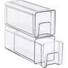 image:imageSorbus Small Clear Stackable Storage Drawers 2Pack Plastic Organizer Bins with Handles PullOut Drawers for Bathroom Closet Medicine Cabinet Pantry Storage Baby Bottle Organizer2 Pack