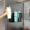 image:imageSorbus Stanley Cup Organizer  3Cup Holder for Cabinet Fridge or Wall  Magnetic or Screw Mount  Stanley Storage Organizer for 20oz 30oz 40oz Cups Tumblers and Water Bottles Silver 1PackBlack