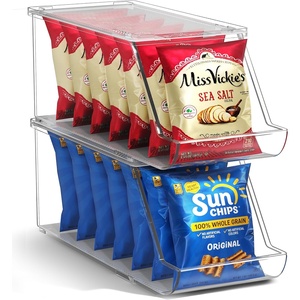 image:imageSorbus Stackable Snack Organizer Bins Open Front  Clear Pantry Storage Bins for Chips Snacks amp Food Pouches  Kitchen Pantry Organizer 2 Pack2 Pack