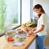 image:imageSorbus 16pc Glass Meal Prep Containers Set  8 Round 32oz Containers with Airtight Lids  Freezer Dishwasher Oven Safe  Reusable Food Storage Bowls 4 Cup Capacity for Meal Prep and Storage PinkGrey