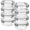 image:imageSorbus 16pc Glass Meal Prep Containers Set  8 Round 32oz Containers with Airtight Lids  Freezer Dishwasher Oven Safe  Reusable Food Storage Bowls 4 Cup Capacity for Meal Prep and Storage PinkGrey