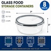 image:imageSorbus 16pc Glass Meal Prep Containers Set  8 Round 32oz Containers with Airtight Lids  Freezer Dishwasher Oven Safe  Reusable Food Storage Bowls 4 Cup Capacity for Meal Prep and Storage PinkGray Vented Lid