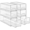 image:imageSorbus Large Clear Stackable Storage Drawers  6Pack Plastic Organizer Bins with Handles  Stackable PullOut Storage Drawers for Closet Pantry Office Bathroom Craft and Toy Organization6 Pack