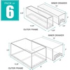 image:imageSorbus Large Clear Stackable Storage Drawers  6Pack Plastic Organizer Bins with Handles  Stackable PullOut Storage Drawers for Closet Pantry Office Bathroom Craft and Toy Organization2 Large4 Small
