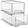 image:imageSorbus Large Clear Stackable Storage Drawers  6Pack Plastic Organizer Bins with Handles  Stackable PullOut Storage Drawers for Closet Pantry Office Bathroom Craft and Toy Organization4 Pack