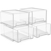 image:imageSorbus Large Clear Stackable Storage Drawers  6Pack Plastic Organizer Bins with Handles  Stackable PullOut Storage Drawers for Closet Pantry Office Bathroom Craft and Toy Organization4 Pack