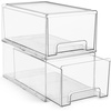 image:imageSorbus Large Clear Stackable Storage Drawers  6Pack Plastic Organizer Bins with Handles  Stackable PullOut Storage Drawers for Closet Pantry Office Bathroom Craft and Toy Organization2 Pack