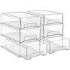 image:imageSorbus Large Clear Stackable Storage Drawers  6Pack Plastic Organizer Bins with Handles  Stackable PullOut Storage Drawers for Closet Pantry Office Bathroom Craft and Toy Organization6 Pack