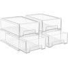 image:imageSorbus Large Clear Stackable Storage Drawers  6Pack Plastic Organizer Bins with Handles  Stackable PullOut Storage Drawers for Closet Pantry Office Bathroom Craft and Toy Organization4 Pack