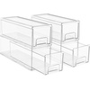 image:imageSorbus Large Clear Stackable Storage Drawers  6Pack Plastic Organizer Bins with Handles  Stackable PullOut Storage Drawers for Closet Pantry Office Bathroom Craft and Toy Organization4 Pack