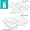 image:imageSorbus Large Clear Stackable Storage Drawers  6Pack Plastic Organizer Bins with Handles  Stackable PullOut Storage Drawers for Closet Pantry Office Bathroom Craft and Toy Organization2 Medium4 Small