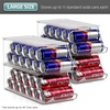 image:imageSorbus Water Bottle Organizer for Fridge with Lid  Holds 9 Bottles  Stackable Drink Organizer for Refrigerator Pantry or Countertop  Clear BPAFree Plastic Bottle Storage Holder 4 PackSkinny Can