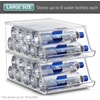 image:imageSorbus Water Bottle Organizer for Fridge with Lid  Holds 9 Bottles  Stackable Drink Organizer for Refrigerator Pantry or Countertop  Clear BPAFree Plastic Bottle Storage Holder 4 PackBottle
