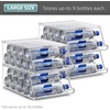 image:imageSorbus Water Bottle Organizer for Fridge with Lid  Holds 9 Bottles  Stackable Drink Organizer for Refrigerator Pantry or Countertop  Clear BPAFree Plastic Bottle Storage Holder 4 PackBottle