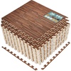image:imageSorbus Wood Grain Floor Tiles Foam Mat EVA Interlocking Mats Tile 38Inch Thick Flooring Wood Puzzle Exercise Mats wBorders  Home Playroom Basement Apartment Trade Show Baby DanceBrown
