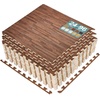 image:imageSorbus Wood Grain Floor Tiles Foam Mat EVA Interlocking Mats Tile 38Inch Thick Flooring Wood Puzzle Exercise Mats wBorders  Home Playroom Basement Apartment Trade Show Baby DanceBrown