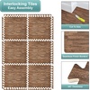image:imageSorbus Wood Grain Floor Tiles Foam Mat EVA Interlocking Mats Tile 38Inch Thick Flooring Wood Puzzle Exercise Mats wBorders  Home Playroom Basement Apartment Trade Show Baby DanceBrown